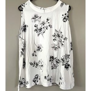 J. Jill | Floral | Women’s | Tank Top | Black | White | Side Slit